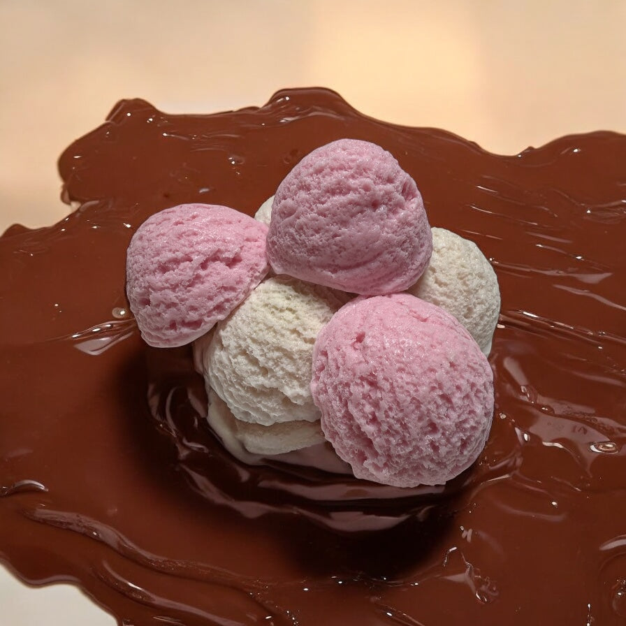 Scoops of Joy: Strawberry & Vanilla Mini Soap Set