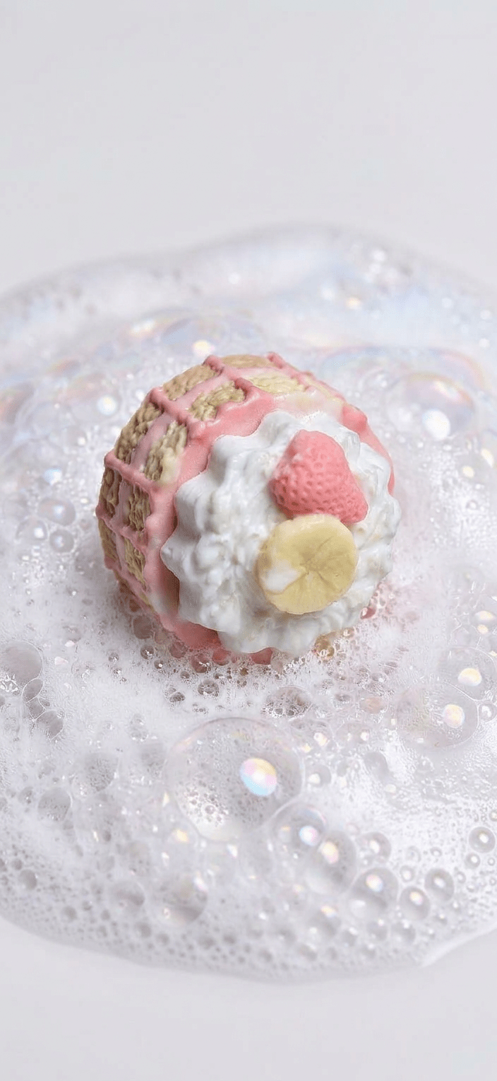 🍓🍌✨ Berry Banana Cake Soap - Soft Girl Era