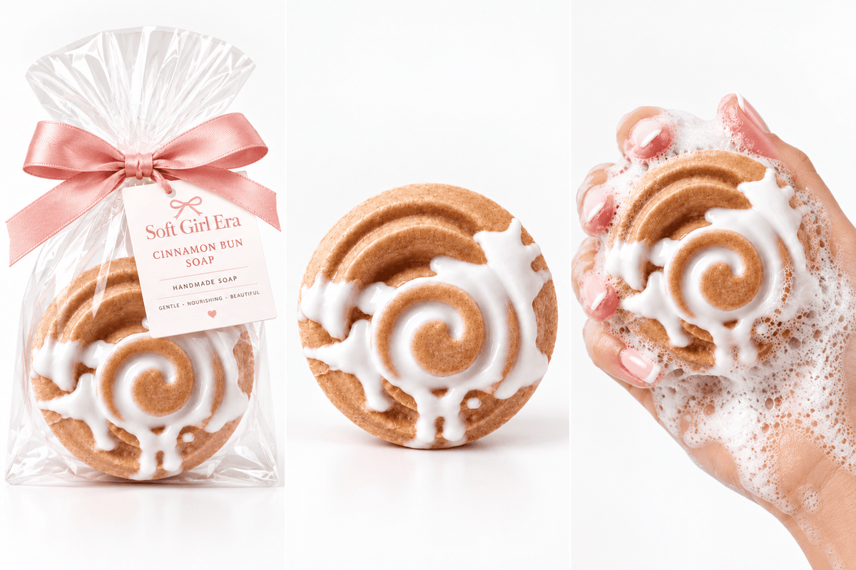 Handmade Cinnamon Bun Soap - Soft Girl Era