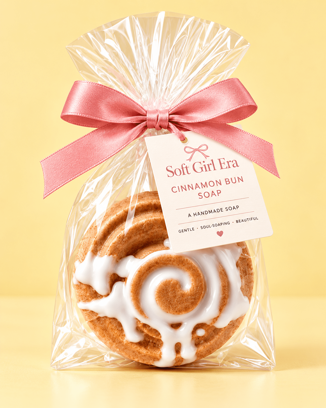 Handmade Cinnamon Bun Soap (Warm Cinnamon & Vanilla Scent ) - Soft Girl Era