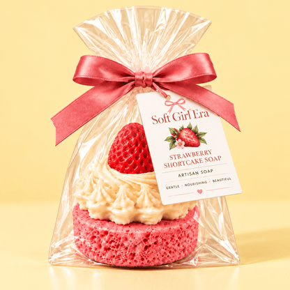 Handmade Strawberry Shortcake Soap With Strawberry Vanilla Scent - Soft Girl Era