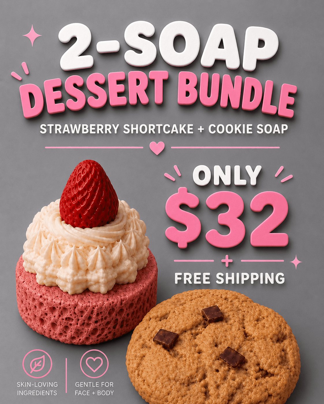 Strawberry Cake & Cookie Bundle - Soft Girl Era