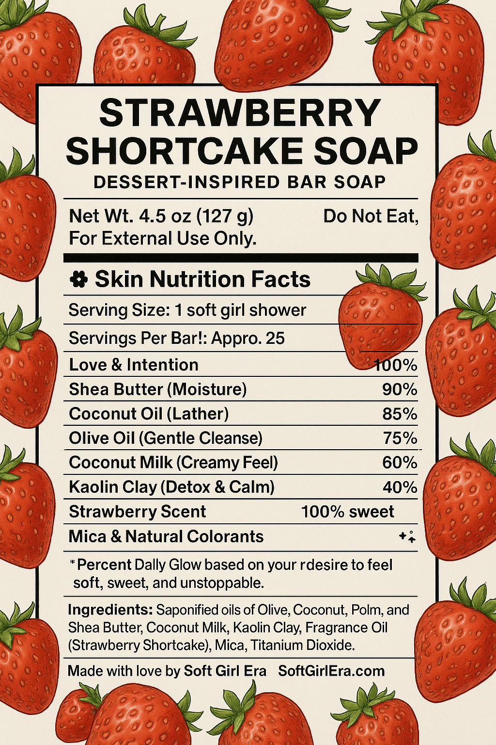 🍓🍰 Strawberry Shortcake Soap - Soft Girl Era